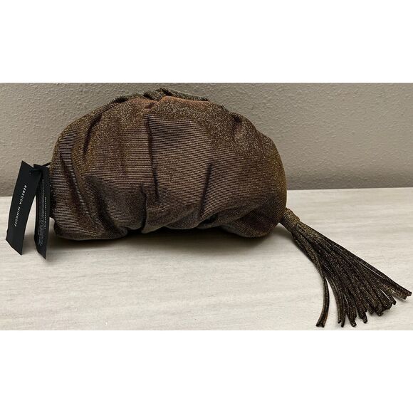 Rebecca Minkoff Ruched Clutch in Gold Brand New - Picture 3 of 9